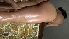 Great View Of Oiled The Beautiful Butt And Legs Of Xattlalust Red And Dark Blue Panties