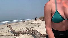 She refused to stop handjob until I cum in front of everyone on the beach