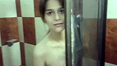 Shower encounter with stepsister turns into hard fucking and creampie.