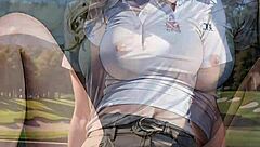 Is This AI Blonde Flashing Her Pussy On The Golf Field Or Real?