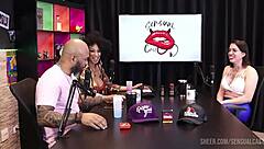 sexy black woman interacting with transsexual outdoors - melissa leal