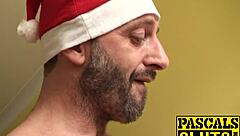 Chubby subslut Saskia squirts slammed and fed with jizz