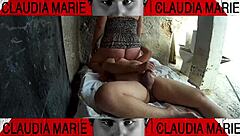 curvy fat woman masturbates pussy and ass in public with couple