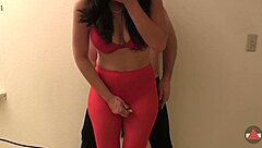 Latina Teases with Jerk Off Instructions Leading to Intense Cumshot Reward on Small Cock. Dirty Pantyhose Footjob Included.