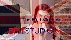 british redhead plays with dildo solo