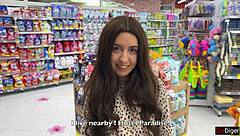 she removes condom for hot cum inside pussy