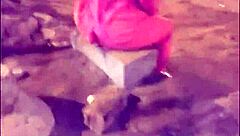 Harassing Mature Venezuelan Big Ass in Lima Streets Dressed as Stitch Bride Anal