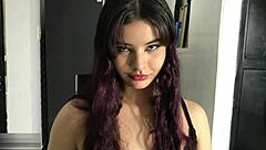 Standing job and sucking cock, latina stepsister is perfect