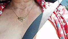 I ride down the road with my tits out