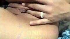 rubbing my curvy pussy and fingering my ass on bed