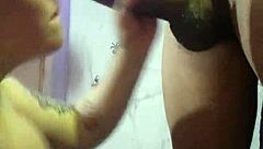 Halloween elf girlfriend loves deepthroating black cock with her friend