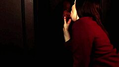 Student sucks cock at the gloryhole.