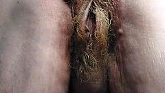 oma casually fucks her hairy pussy with a cucumber