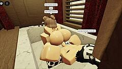 brunette with a fat ass sucks and fucks in the bathtub