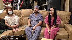 Become the nurse as Blaire Celeste's mouth gets blasted with huge cum load!