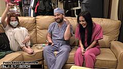 Become the nurse as Blaire Celeste's mouth gets blasted with huge cum load!