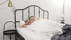 My blonde girlfriend's big tits make me want to cum in her pussy.