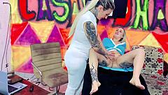 I-I went to the tattoo studio to get my pussy tattooed but the tattooists fucked me