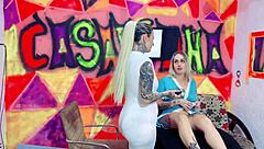 I-I went to the tattoo studio to get my pussy tattooed but the tattooists fucked me