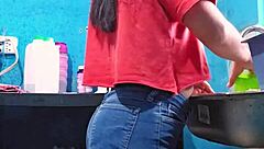 beautiful mexican amateur gets fucked while washing the dishes in this remake