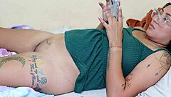 Sexy slut gets pussy tattooed and creampied