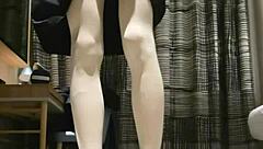 Does the tranny femboy cum in dress?