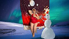 Granny Carmen Claus fucked to creampie, Santa's favorite toy