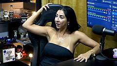 ruan couldn't resist licking and fingering renatinha mello's hairy pussy in the podcast barraco.