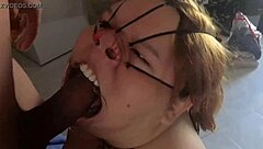i fuck her face and cum on her nose