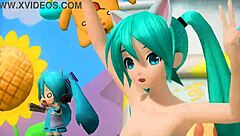 hatsune miku in nekomimi outfit from project diva, fully nude mod for switch