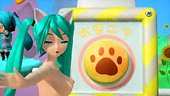 hatsune miku in nekomimi outfit from project diva, fully nude mod for switch