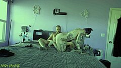 creampie for pretty tattooed goth girl she loves it