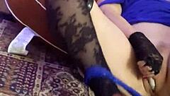 Hotwife steffi showcases big pussy lips with toys in homemade scene