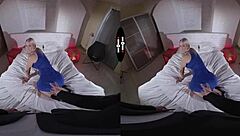 Blonde Personal Assistant in Dark Room VR
