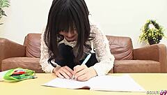 Petite step-sister seduces for first fuck