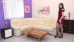 Kira Axe Undresses And Uses Vibrator In Stockings