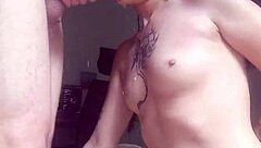 swallow it whole fast and hard, she says as head held on dick