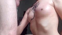 swallow it whole fast and hard, she says as head held on dick