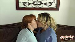 penny pax holds dildo in mouth as cali carter rides it wildly