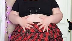 Hairy Bbw Spreading Wet Pussy Without Panties Under Miniskirt