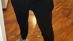 i'm all naked in leather jacket, moaning as i cum hard with squirt