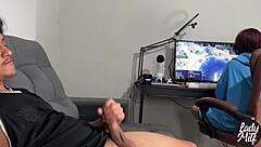 I Caught Him Jerking Off While I Played, So I Gave Him A Blowjob