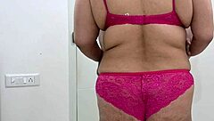 feeling the bikini girl's sexy handjob on my husband with ass shaking