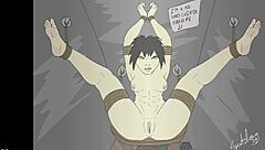 Bound feet in fantasy cartoon bondage cheating scenario