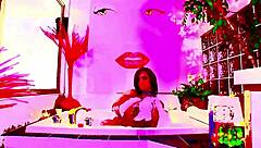 Horny milf moans during rough bathroom double penetration with dripping tits