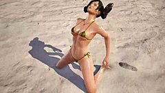 Xiaoyu in gold bikini faces intense challenges in tk8 ryona
