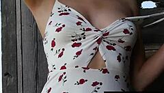 lovely nude blonde milf jenessa dawn strips on her country ranch and introduces her pussy