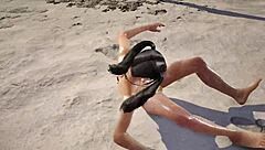 Xiaoyu in gold bikini faces intense challenges in tk8 ryona