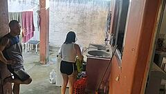 Wife leaves, maid sucks my monster cock