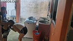 Wife leaves, maid sucks my monster cock